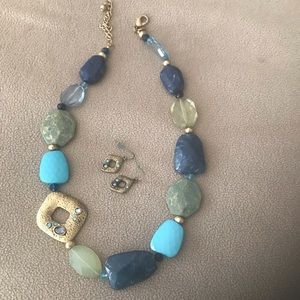 Chico’s faux turquoise and lapis necklace